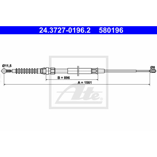 24.3727-0196.2 Cable, parking brake
