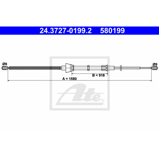 24.3727-0199.2 Cable, parking brake