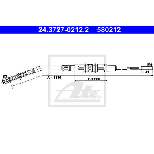 24.3727-0212.2 Cable, parking brake