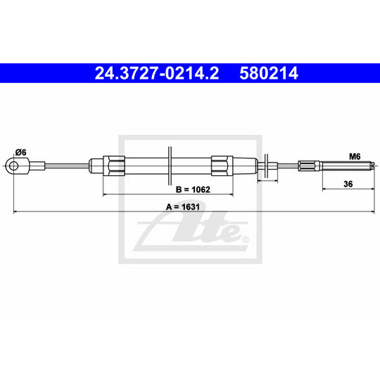 24.3727-0214.2 Cable, parking brake