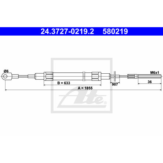 24.3727-0219.2 Cable, parking brake