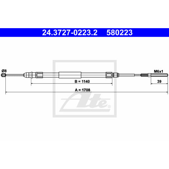 24.3727-0223.2 Cable, parking brake