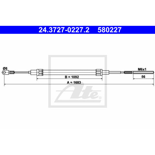 24.3727-0227.2 Cable, parking brake