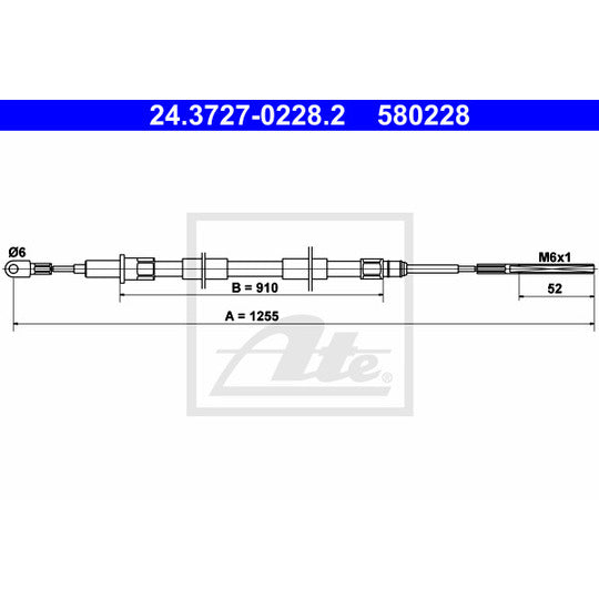 24.3727-0228.2 Cable, parking brake