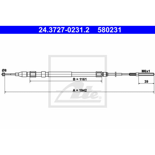 24.3727-0231.2 Cable, parking brake
