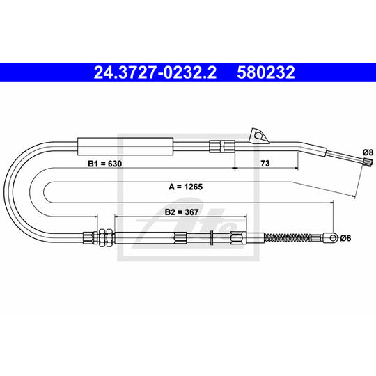24.3727-0232.2 Cable, parking brake