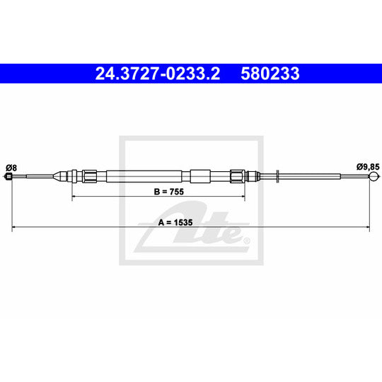 24.3727-0233.2 Cable, parking brake