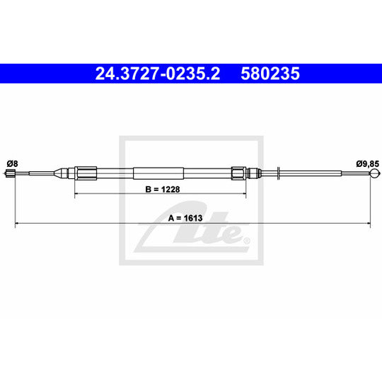 24.3727-0235.2 Cable, parking brake
