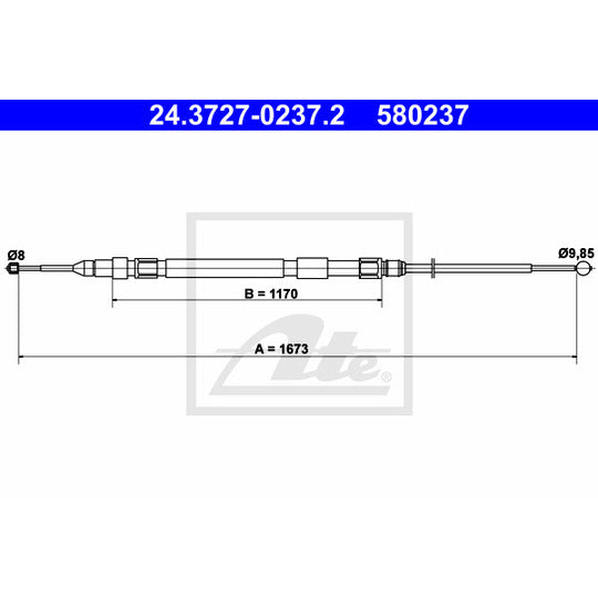 24.3727-0237.2 Cable, parking brake