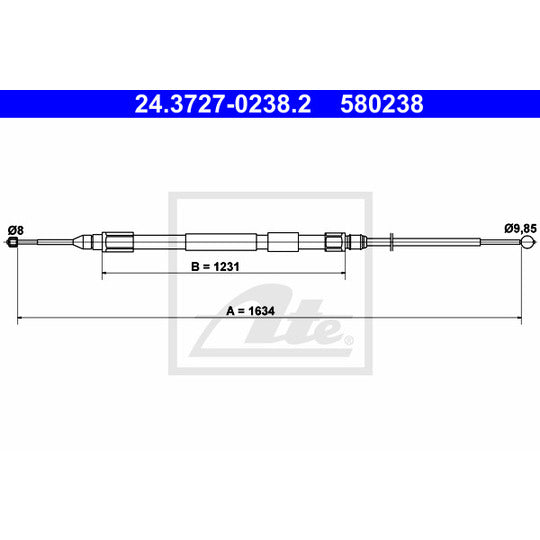 24.3727-0238.2 Cable, parking brake