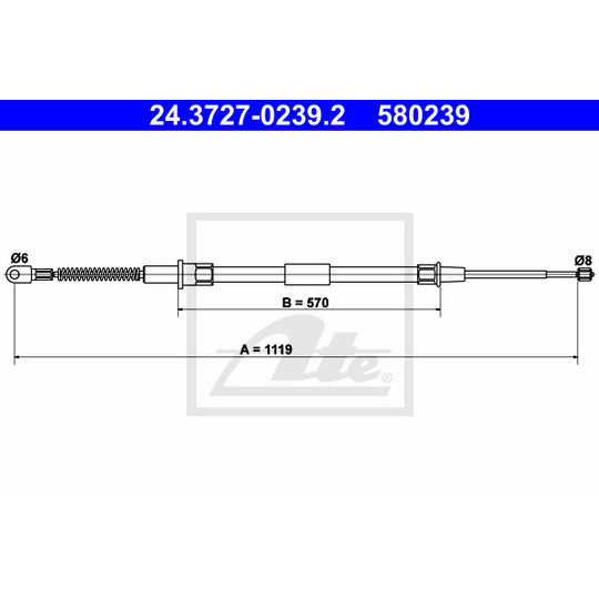 24.3727-0239.2 Cable, parking brake