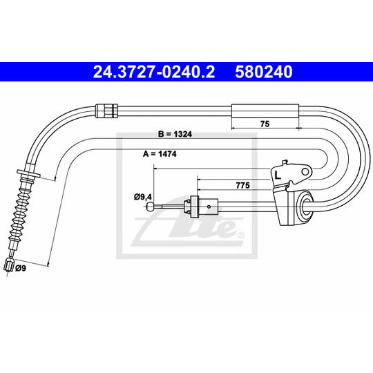 24.3727-0240.2 Cable, parking brake