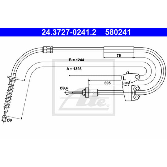 24.3727-0241.2 Cable, parking brake