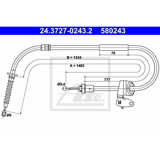 24.3727-0243.2 Cable, parking brake