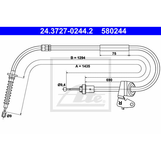 24.3727-0244.2 Cable, parking brake