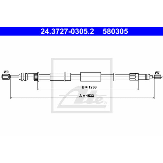 24.3727-0305.2 Cable, parking brake