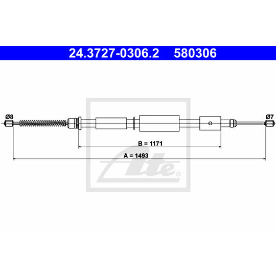 24.3727-0306.2 Cable, parking brake