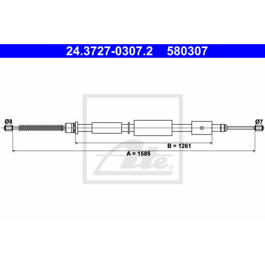 24.3727-0307.2 Cable, parking brake