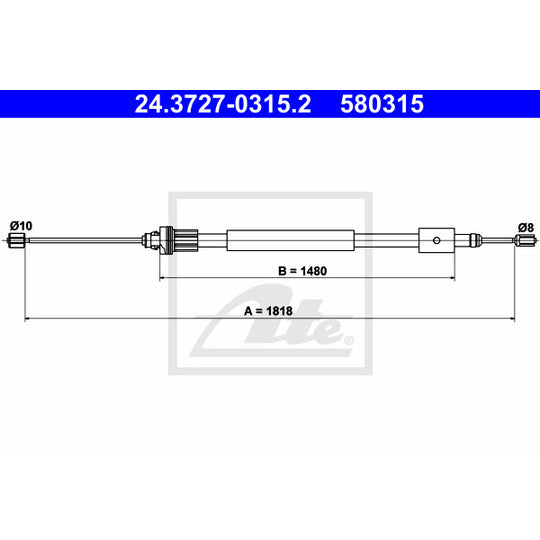 24.3727-0315.2 Cable, parking brake