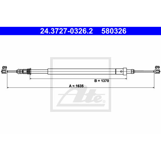 24.3727-0326.2 Cable, parking brake