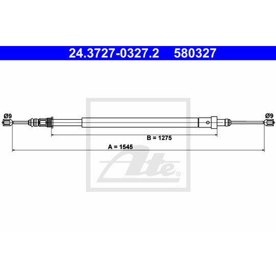 24.3727-0327.2 Cable, parking brake