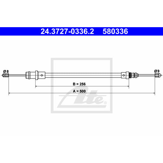 24.3727-0336.2 Cable, parking brake