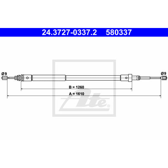24.3727-0337.2 Cable, parking brake