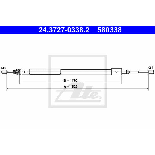 24.3727-0338.2 Cable, parking brake
