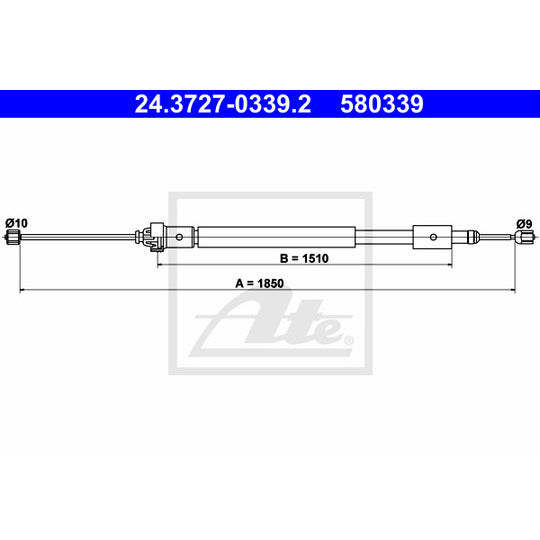 24.3727-0339.2 Cable, parking brake
