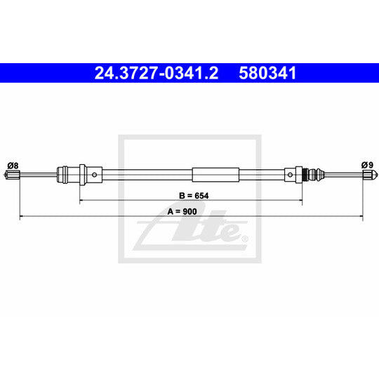 24.3727-0341.2 Cable, parking brake