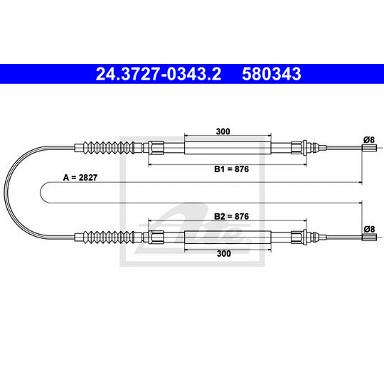 24.3727-0343.2 Cable, parking brake