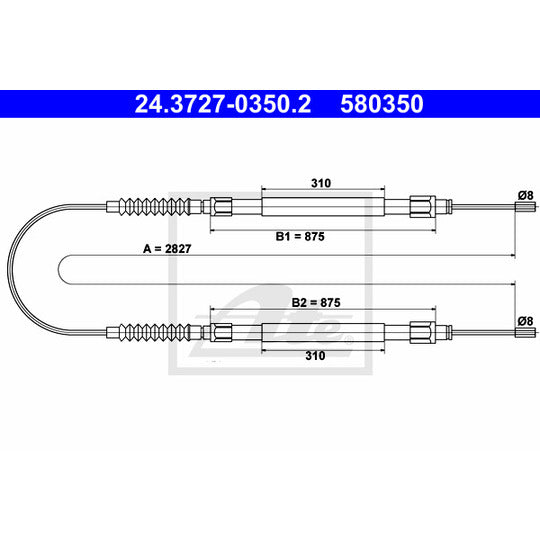 24.3727-0350.2 Cable, parking brake