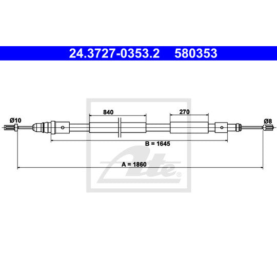 24.3727-0353.2 Cable, parking brake