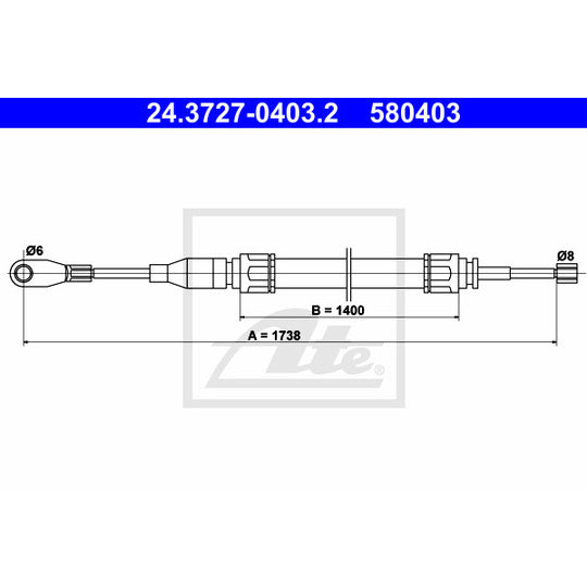 24.3727-0403.2 Cable, parking brake