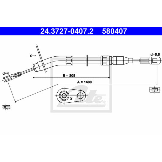 24.3727-0407.2 Cable, parking brake