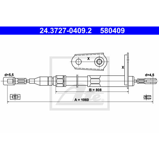24.3727-0409.2 Cable, parking brake