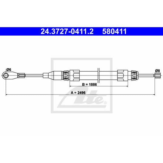 24.3727-0411.2 Cable, parking brake
