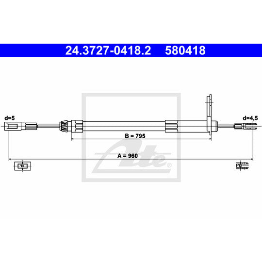24.3727-0418.2 Cable, parking brake