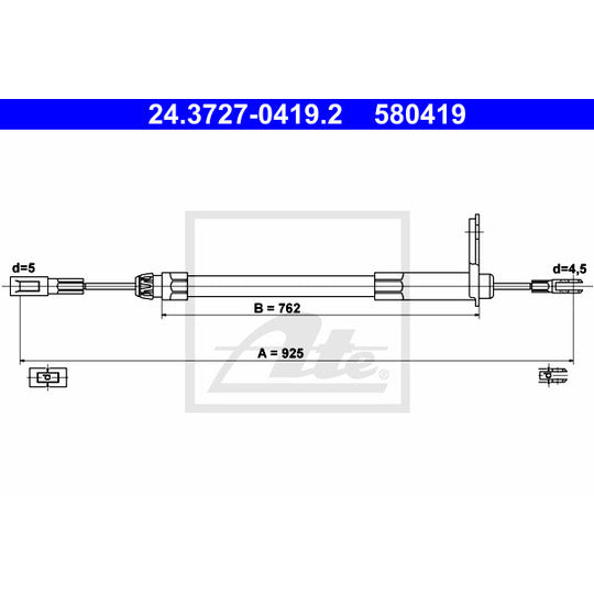 24.3727-0419.2 Cable, parking brake