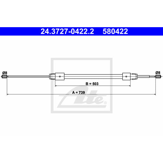 24.3727-0422.2 Cable, parking brake
