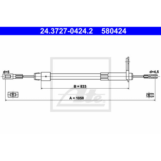 24.3727-0424.2 Cable, parking brake
