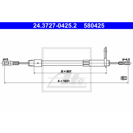 24.3727-0425.2 Cable, parking brake