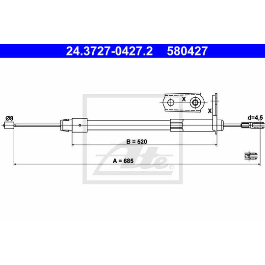 24.3727-0427.2 Cable, parking brake