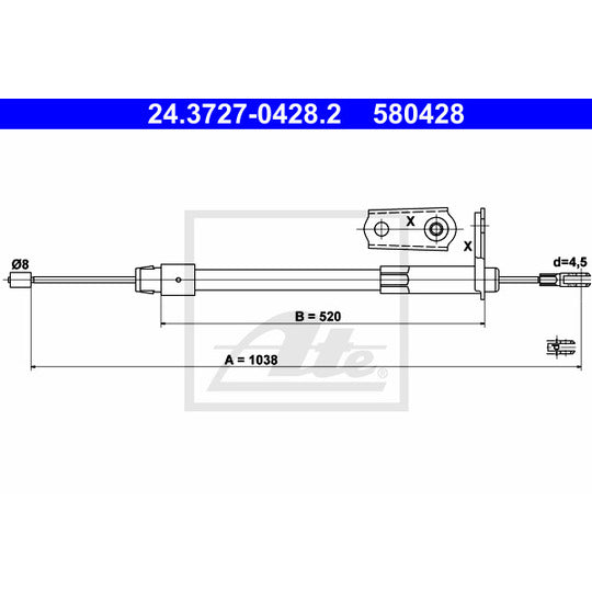 24.3727-0428.2 Cable, parking brake