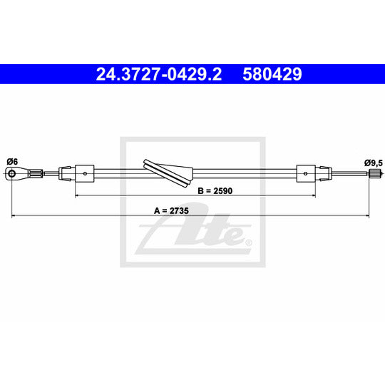 24.3727-0429.2 Cable, parking brake