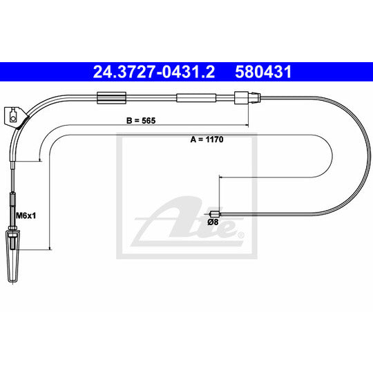 24.3727-0431.2 Cable, parking brake