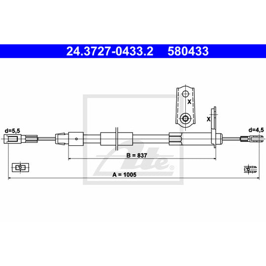 24.3727-0433.2 Cable, parking brake