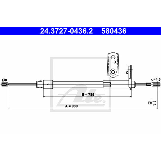 24.3727-0436.2 Cable, parking brake