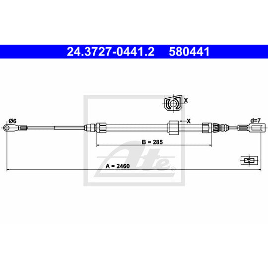 24.3727-0441.2 Cable, parking brake
