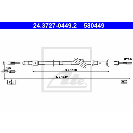 24.3727-0449.2 Cable, parking brake